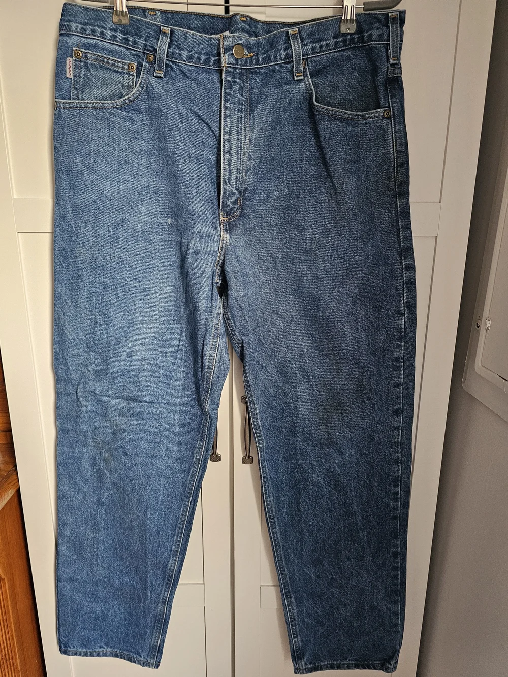 Carhartt B17 DST Distressed Jeans 38x32 Thrashed Faded Blue Skater Grunge 2010